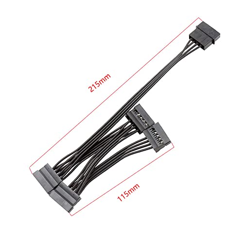 Yikaien Molex 4 Pin To Sata Female Power Supply Cable (1 To 3) #TOP4