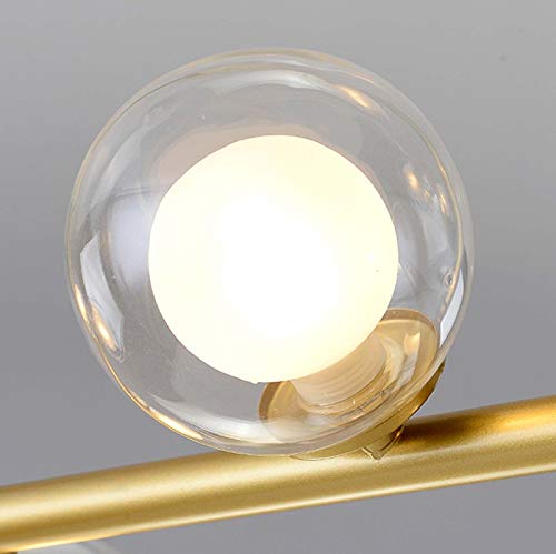 Pendentif plafond léger en verre G9 doré pour éclairer table longue