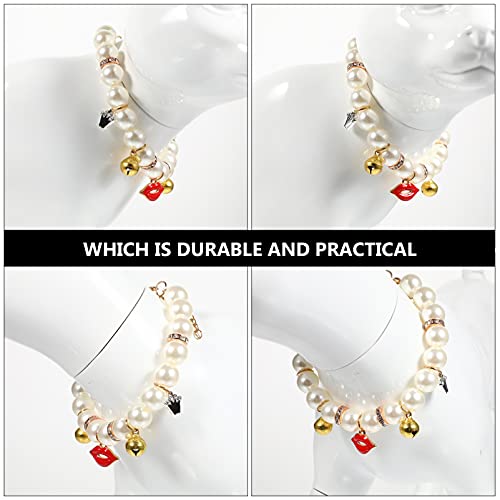 Collar para gatos y perros durable accesorio para cuello decorativo tejido con perlas 4