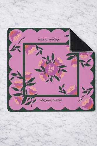 Mahjong Mat Floral Pink Girl Tribe Co 33 x 33 pulgadas miniatura 1