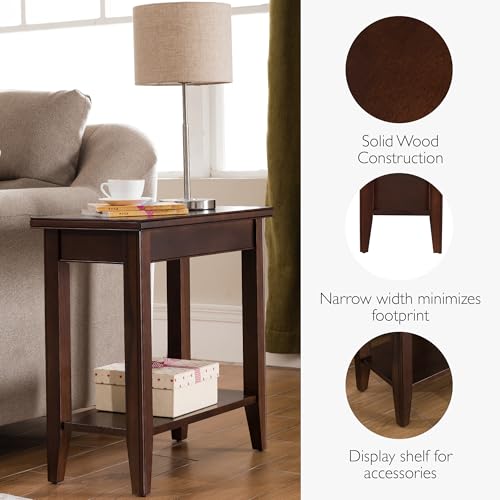 Image of Leick Home Laurent End Table, 12 inch, Chocolate Cherry