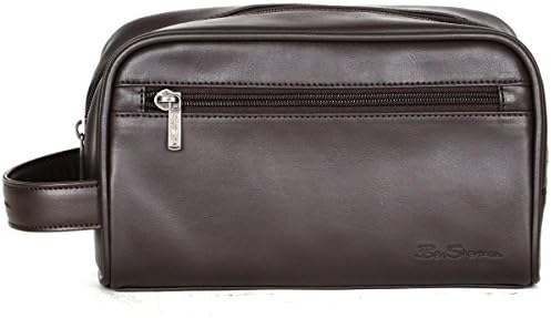 black leather toiletry bolsa