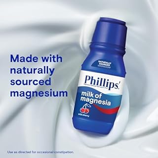 Phillips’ Milk of Magnesia Liquid Laxative, Wild Cherry Flavor, Stimulant Free, Cramp Free Relief of Occasional Constipation*, Effective in 30 minutes - 6 hours, #1 Milk of Magnesia Brand, 26 oz