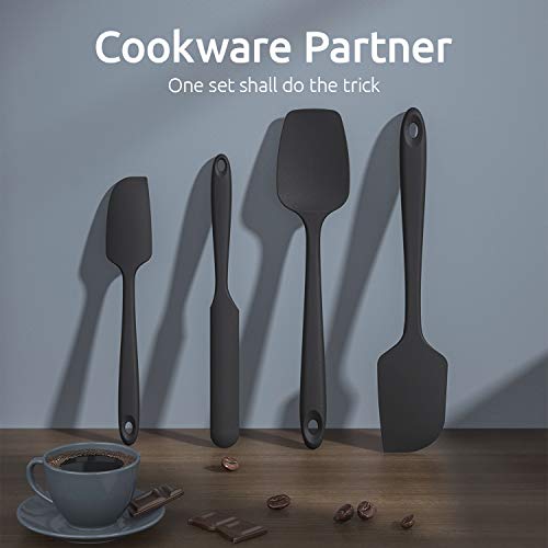 U-Taste Silicone Spatula Set with 600 Degrees Fahrenheit Heat Resistant (Black)