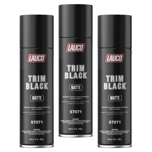 LAUCO Trim Black Matte 13 oz. Automotive Spray Paint Can - Pack o...