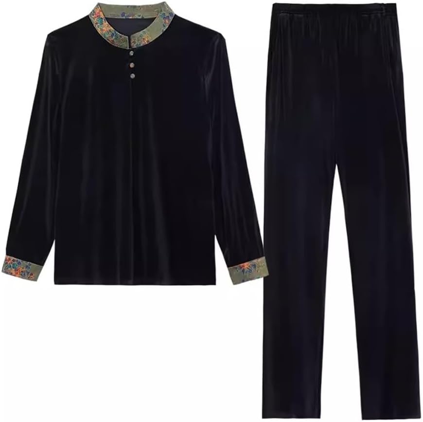 Autumn Gold Velvet Women's Spring Autumn Plus Size Slimming Two-Piece Set(XXXL Code)