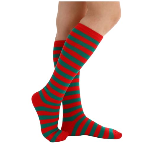 Image of Women's Knee High Athletic Socks Casual Stripes Tube Socks Outdoor Sport Socks