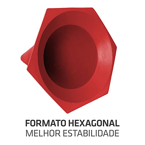 Cone de Marcação de Plástico Muvin – 50cm – Kit com 8 - Treino Funcional – Agilidade – Treinamento –
