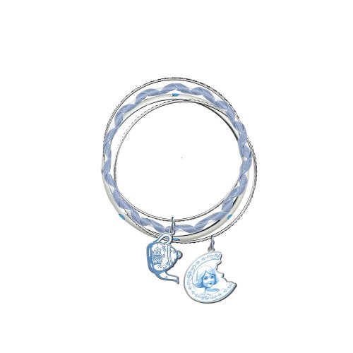 OZ 4pc Charmed China Girl Blue Metal Bangles Set
