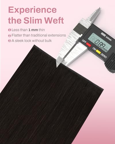Image of Moresoo Clip in Hair Extensions, 24inch Seamless Genius Weft, Natural Blend | Hair extensions clip ins, dark brown, 150g 7pcs, for fashion and photo shoots, high natural density brunette, full salon look