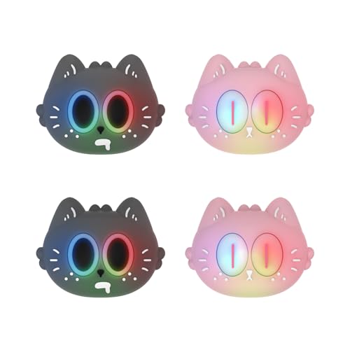 Image of PlayVital Cute Universal Illuminated LED Thumbstick Grips for ps5, for ps4, Joystick Caps for Xbox Series X|S, for Xbox One, Switch Pro Controllers, Joystick Protection - Moonlight Cat