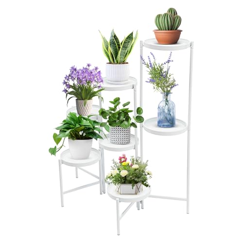 kangten Soporte para plantas de metal de 7 niveles, soporte para macetas, estante para plantas de varios niveles, estantería para flores, escaleras de plantas para esquina de la habitación, salón,