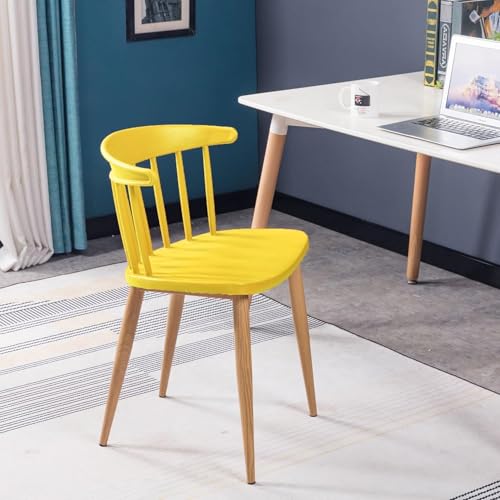Image of Finch Fox Scandinavian Stylish & Modern Furniture Plastic Living Room Dining Chairs for Cafeteria Seating, Side, Kitchen, Restaurants, Hotels in Yellow Color (Set of 6)