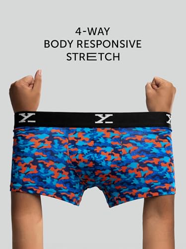 Image of XYXX Men's CloudSoft Modal Printed Trunks| Snug Fit, 4-Way Stretch & No-Marks Waistband Underwear for Man