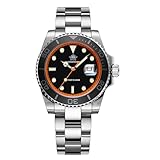 ADDIESDIVE Analog Watch Men 2115 Quartz Rotatable Ceramic Bezel Orangeblack Men Wrist Watches for Daily