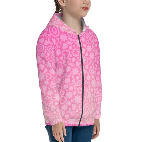 Breast Cancer Pink Ribbons Awareness Kid Hoodies Boys Zip Up Sweatshirts Girls Pullover with Pocket4