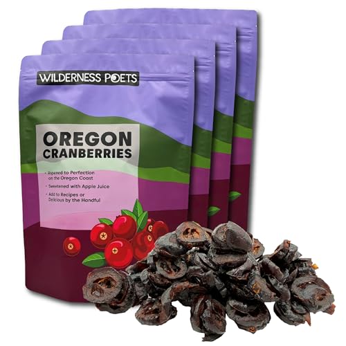 Wilderness Poets, Oregon Cranberries (Sweetened with Apples) - Dried Cranberries Infused with Unsweetened Apple Juice - 5 pound (Pack of 4)