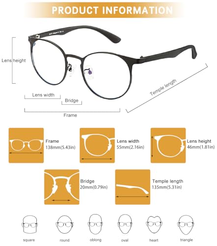 Image of DUCO Unisex Anti Eyestrain Blue Light Blocking Glasses Anti Blue Ray Computer Reading Gaming Glasses DC308