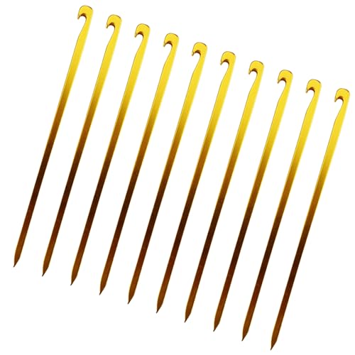 GMBYLBY Pack of 10 Aluminum Alloy Tent Pegs Square Shape Design Tent Stakes for Secure Camping Setups On Grass Ice Mud Outdoor Tent Accessories