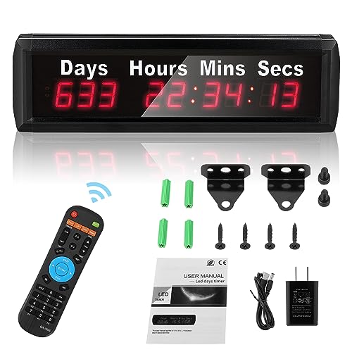 【Facile da Usare】Viene fornito con accessori per installare l'orologio sulla parete e può essere utilizzato anche su un tavolo. È controllato da un telecomando wireless, che lo rende facile da usare. E utilizzando tubi digitali a LED di alta qualità, i numeri sono più chiari e possono essere visti chiaramente da una lunga distanza.