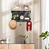 Key Holder for Wall - Stylish Wall Shelf with Hooks, 4 Rustic Key Hooks for Wooden Mail Organizer with Shelf, Perfect Entryway Storage for Keys, Letters & Small Items