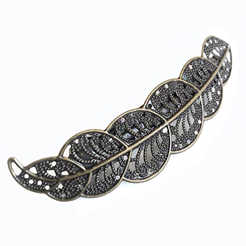 Pack of 5 Vintage Hair Clips, Vintage Bronze Hair Clips, Metal French Hair Pins for Women or Girls Valentine's Day (Roses, Vine, Crowns, Hearts, Flowers of Stars) - Image 2