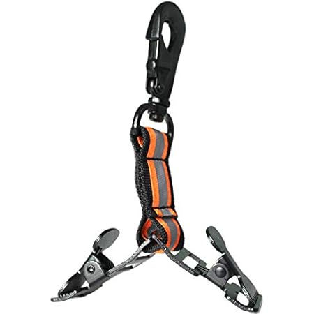 Firefighter Glove Strap | Glove Holder with Glove Leash Swivel Snap Hook,Reflective Hi-Vis Lime for Quick Access All Style Find in Melo Tough (Alligator Clip 2 head-Orange)…