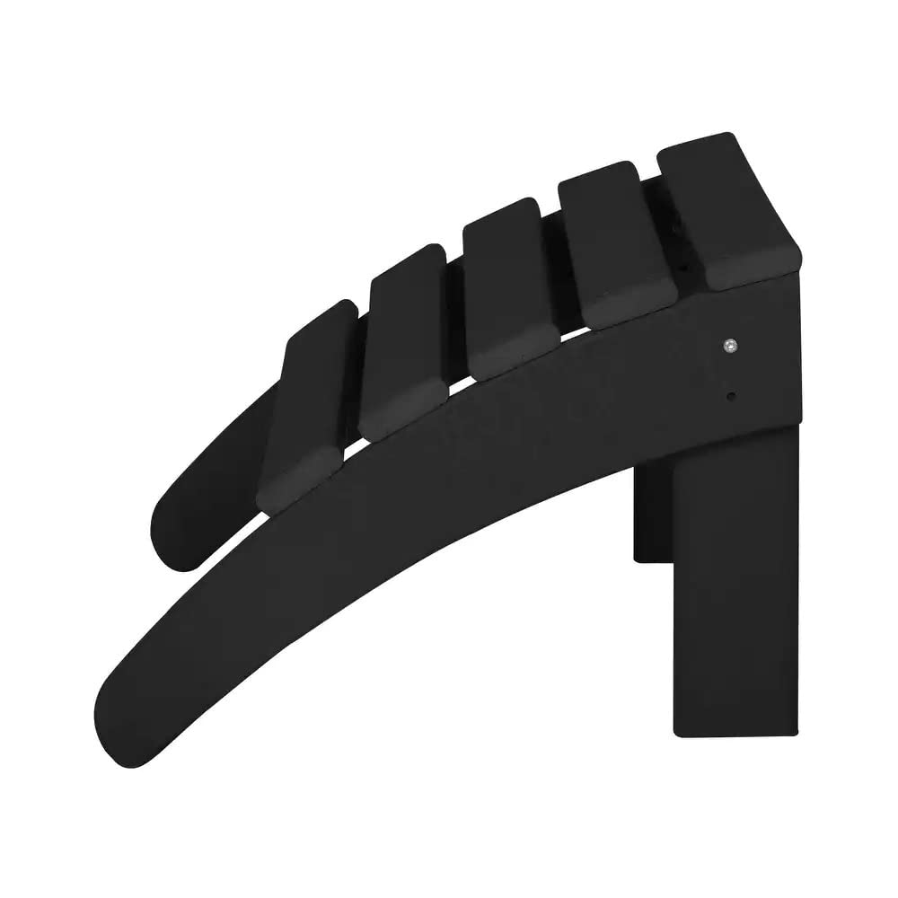 Black Color Plastic, Stainless Steel Material Foldable Ottoman Outdoor Patio Furniture 18.7 in. D X 20 in. W X 13.5 in. H Size, Weather Uv and Fade Resistant | All Season Pretty Coal Shade, Durable