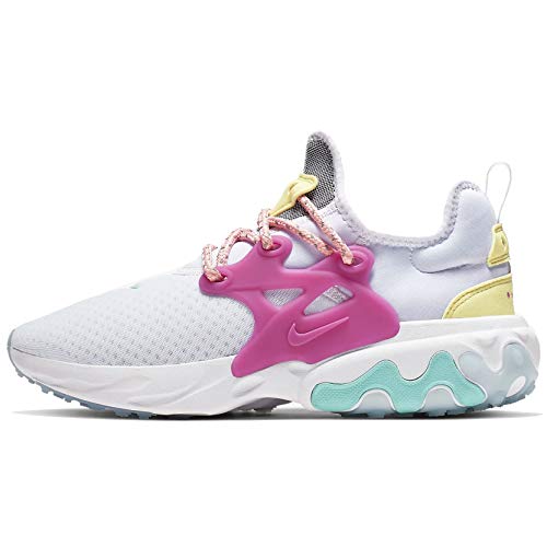 Nike Womens Presto React Shoes (7, White/Violet/Yellow)