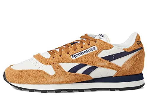Image of Chalk / Wild Brown / Vector Navy Reebok Classic Leather