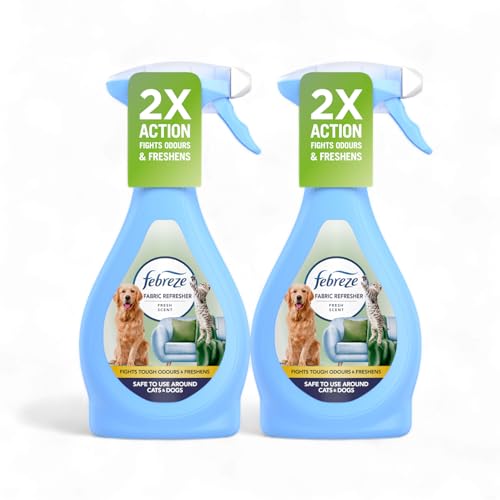 Febreze Fabric Spray PET FRESH Odour Eliminator - Eliminate Odours Trapped in Fabrics Twin Pack 2 x 500ml