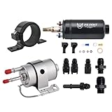 EVIL ENERGY 58 PSI Fuel Filter Regulator fit for LS Swap EFI Conversion with External Inline Fuel Pump Electric 300LPH High Flow 12V