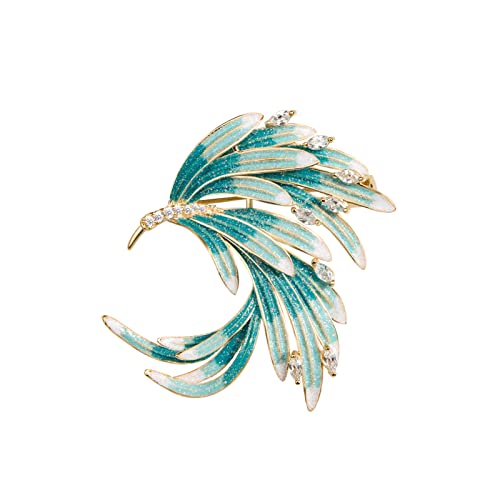 JadeAngel Gorgeous Phoenix Tail Feather Pin Brooches for Women Fashion