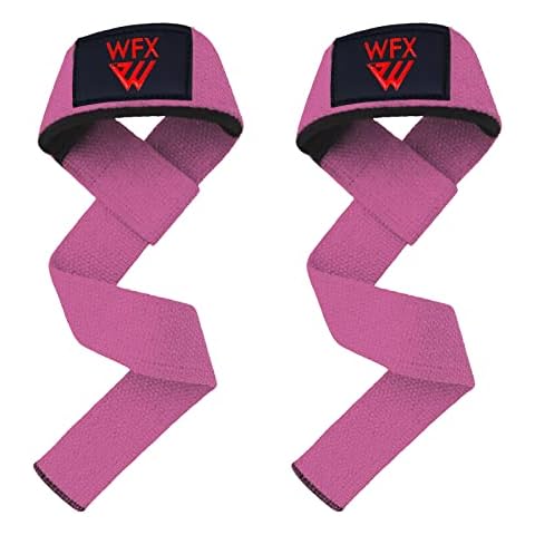 Weight Lifting Straps Wrist Support Padded Neoprene Gym Cross Training Hand Bar weightlifting Straps Fitness Bodybuilding Power Exercise Grips Deadlift Men Women (Pink) Cover