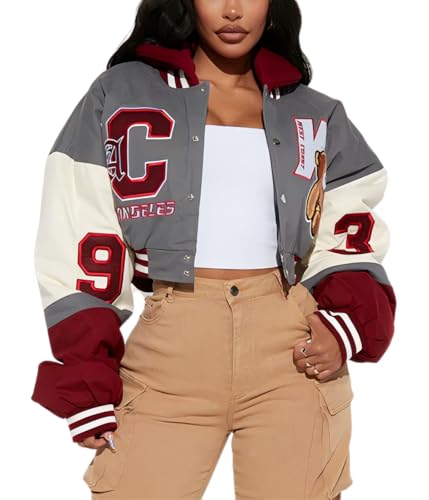 Glitrandi Womens Varsity Jacket Fashion Hoodies Lightweight Graphic Jacket for 20252