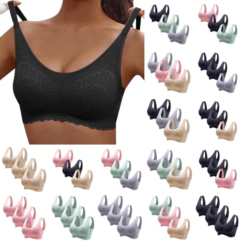 Lot De 4 Brassières Sport Sans Armature Pour Femme – Sans Coutures, Confortable – Pour Sport Et Quotidien – Toutes Saisons