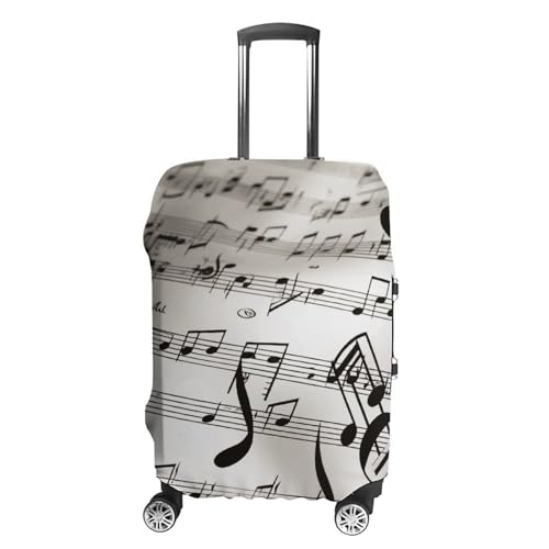Music Notes Print Travel Luggage Cover Anti-scratch Suitcase Cover Elastic Suitcase Protective Cover Fits 19-32 Inch Luggage M