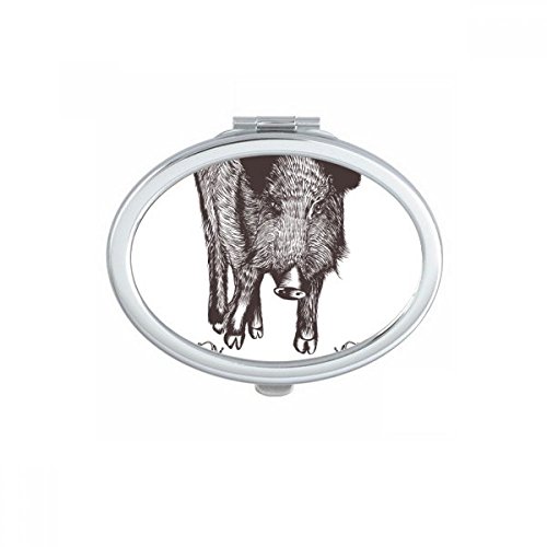 Miroir compact Ovale Sanglier pour retouches maquillage - 2