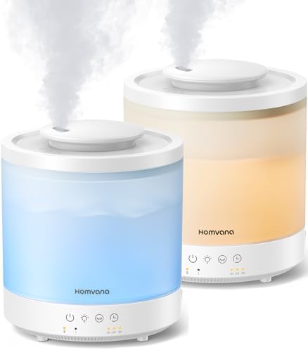 Homvana Small Humidifiers for Bedroom - 2 Packs 1.5L Cool Mist To...