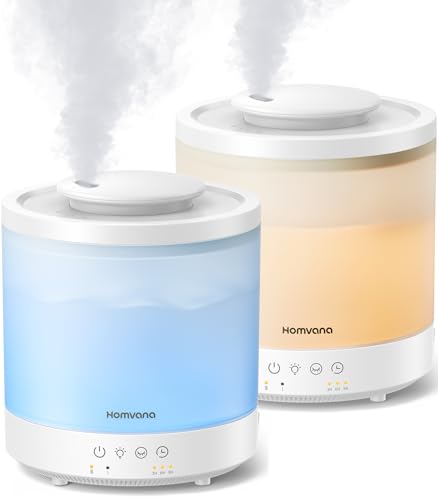 Homvana 2-Pack Ultrasonic Humidifiers with Lights