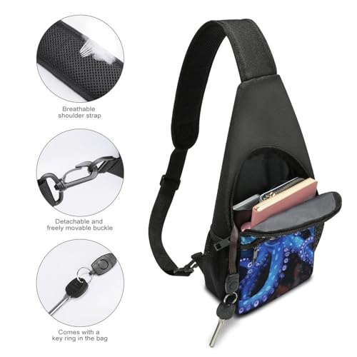Mochila Sling Blue Octopus ligera para hiking y viaje miniatura 4