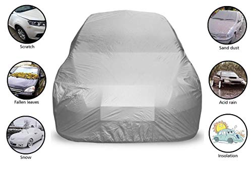 Image of Auto Hub Car Cover Compatible with Mahindra Thar (Model : 2020-Till Date) with Weather Proof, Triple Stitched, Thar Car Cover- Plain Silver
