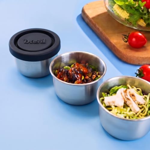 Image of Basil Stainless Steel 1 Compartment Sauce & Chutney Container 50ml