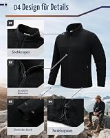 33,000ft Herren Fleecejacke Leicht Strickjacke Warm Übergangsjacke – Ansicht 6