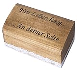 Hwart Ringkissen Hochzeit Holz Ring Box Vintage Ringschachtel EIN Leben lang Spruch