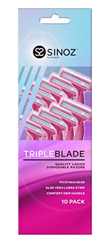 SINOZ Ladies Triple Blade, 10 Count (Pack of 18)