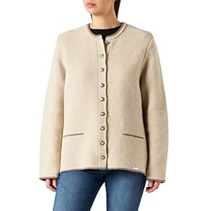 GIESSWEIN Jetta Trachtenstrickjacke, Naturel, 42 Femme