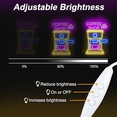 Image of Coffee Shop Neon Sign Coffee Maker LED Light Neon Sign for House Neon Light Restaurant Logo Sign Cafe Bar LED Sign For bar Business Club Party Home Bar Decoration 21 inch x 14 inch