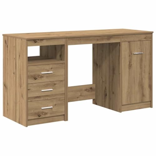 Bureau moderne chêne artisanal stable pour rangement maison et pro