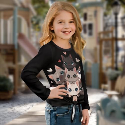 Long Sleeve Shirts for Girls Basic Crewneck Soft Fabric Loose Fit Casual School Sports Daily Wear Fall Tops3